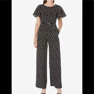 Calvin Klein Women's Short Flutter Sleeved Belted Jumpsuit